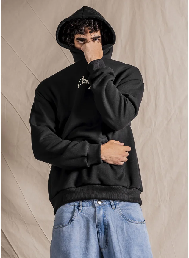 CASACO MOLETOM OVERSIZED - CHERRY